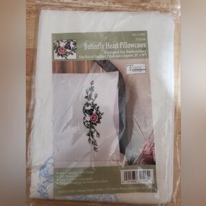 Tobin Butterfly Heart Floral Stamped Embroidery Pillowcases